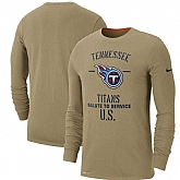 Men's Tennessee Titans Nike Tan 2019 Salute to Service Sideline Performance Long Sleeve Shirt